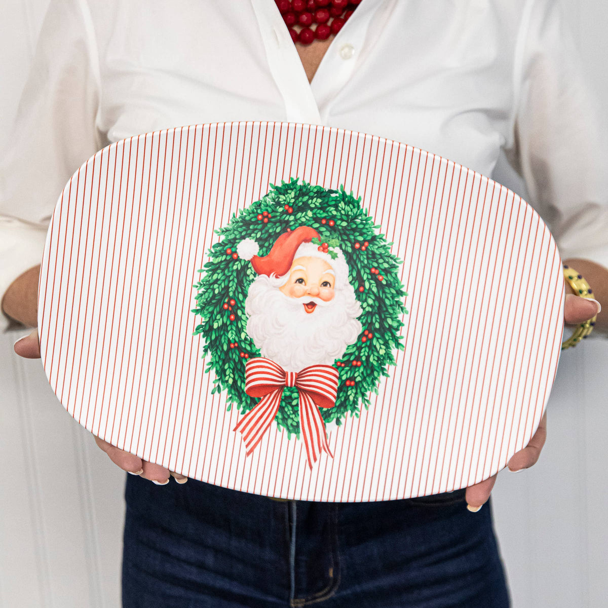 Serving Platter - Santa Wreath