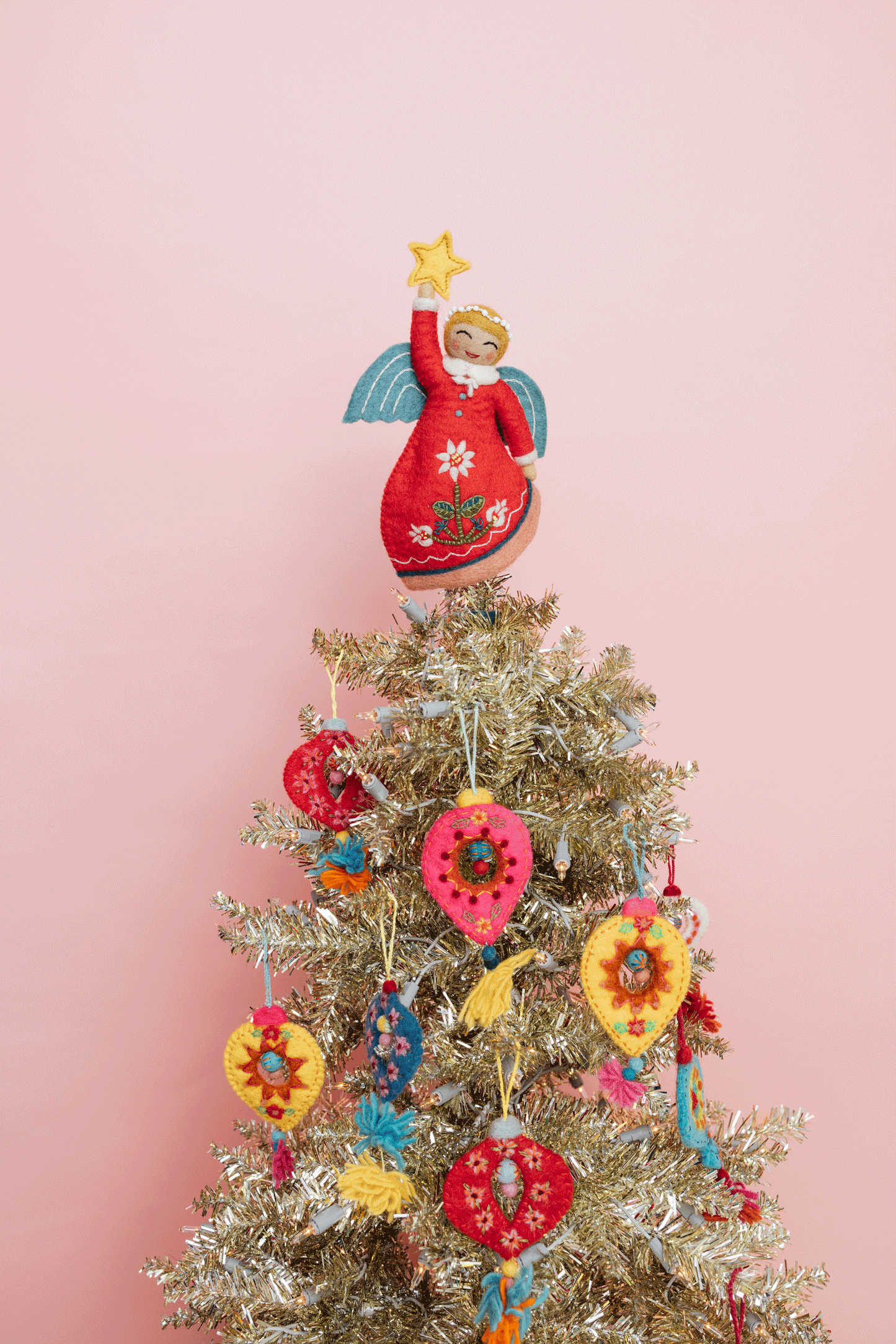 Mini Angel Tree Topper: Red