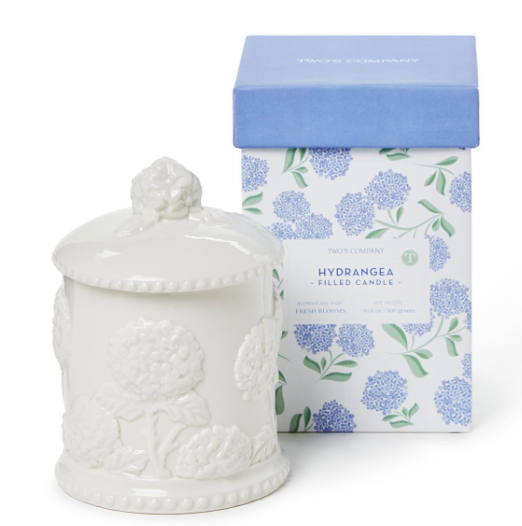 Hydrangea candle in box