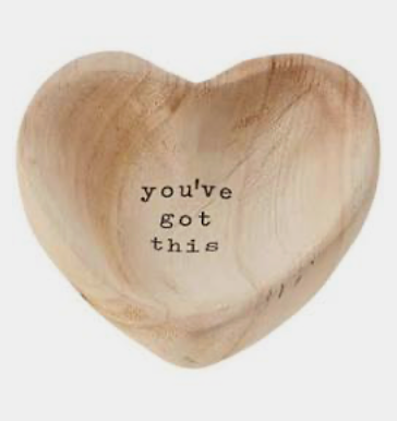 Wooden heart trinket dish