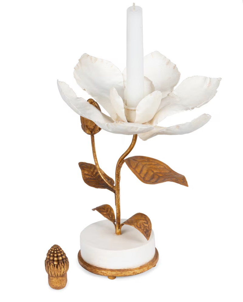 Magnolia Candle Holder, 10"