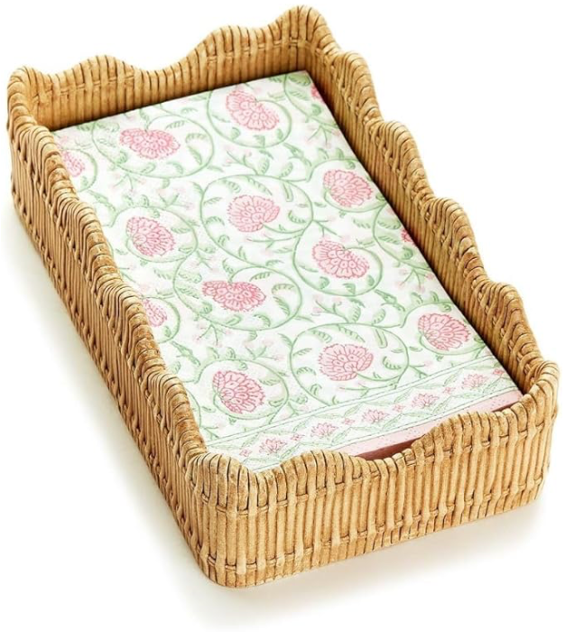 Scalloped guest napkin holder