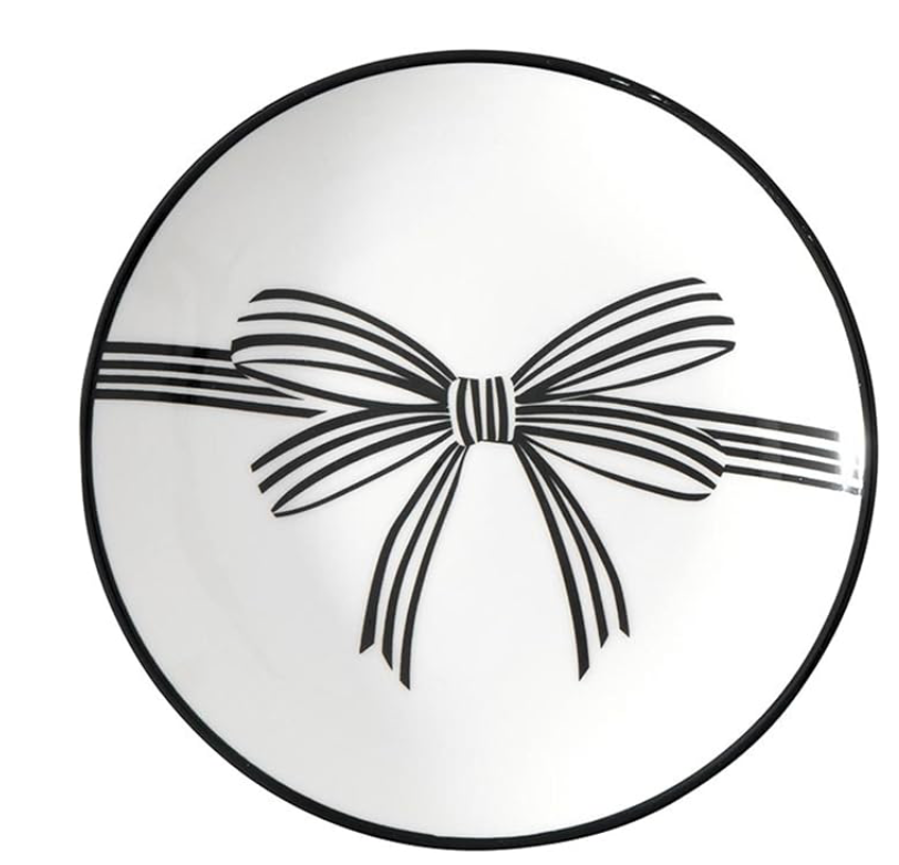 Black bow Set/4 Appetizer plates