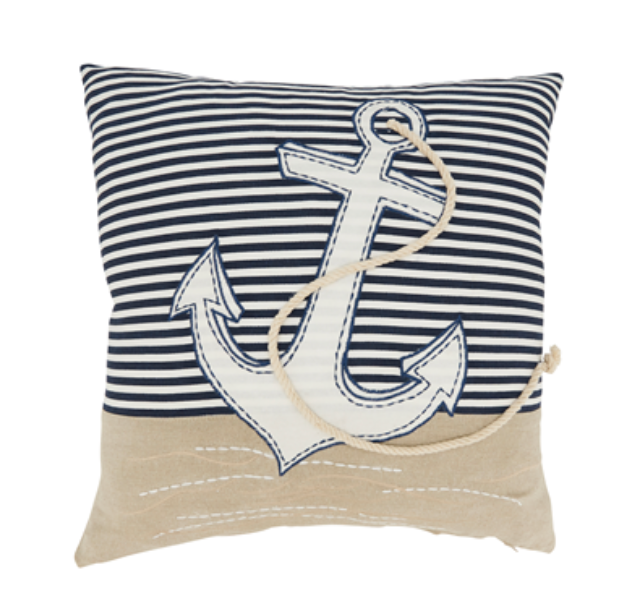 PILLW Saro Anchor Emb pillow 18X18