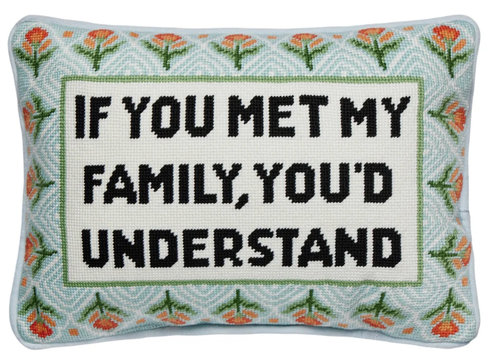 If you met needlepoint pillow