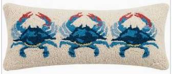 Crab trio hooked pillow