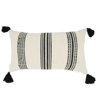 Pillow Navy stripe with tassels 12x20