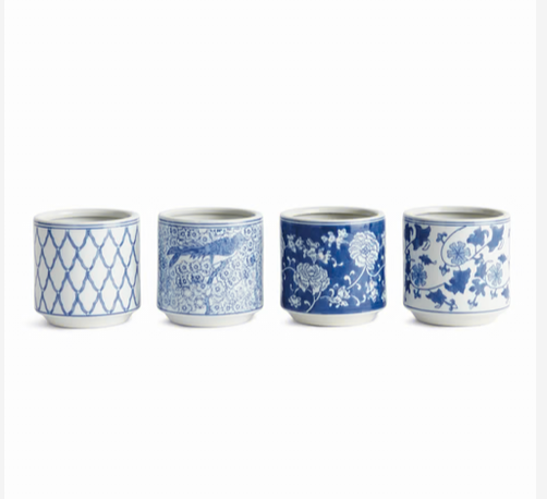 Pot Mini cylinder Blue white Dynasty