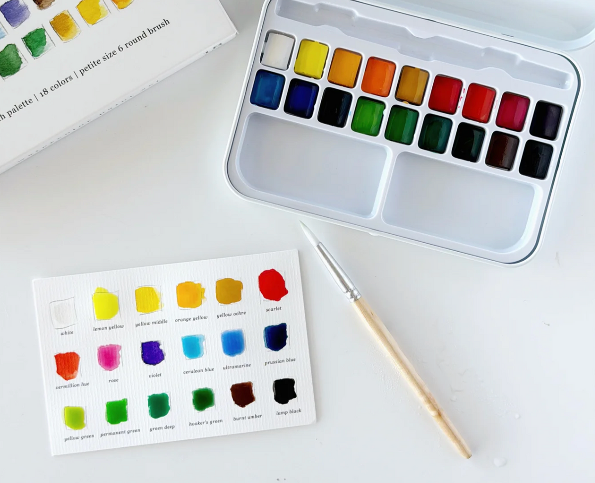 Watercolor Paint Set - 18 colors with brush