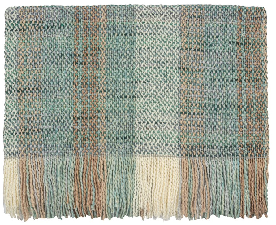 Throw Teal Blue Woven 48x72