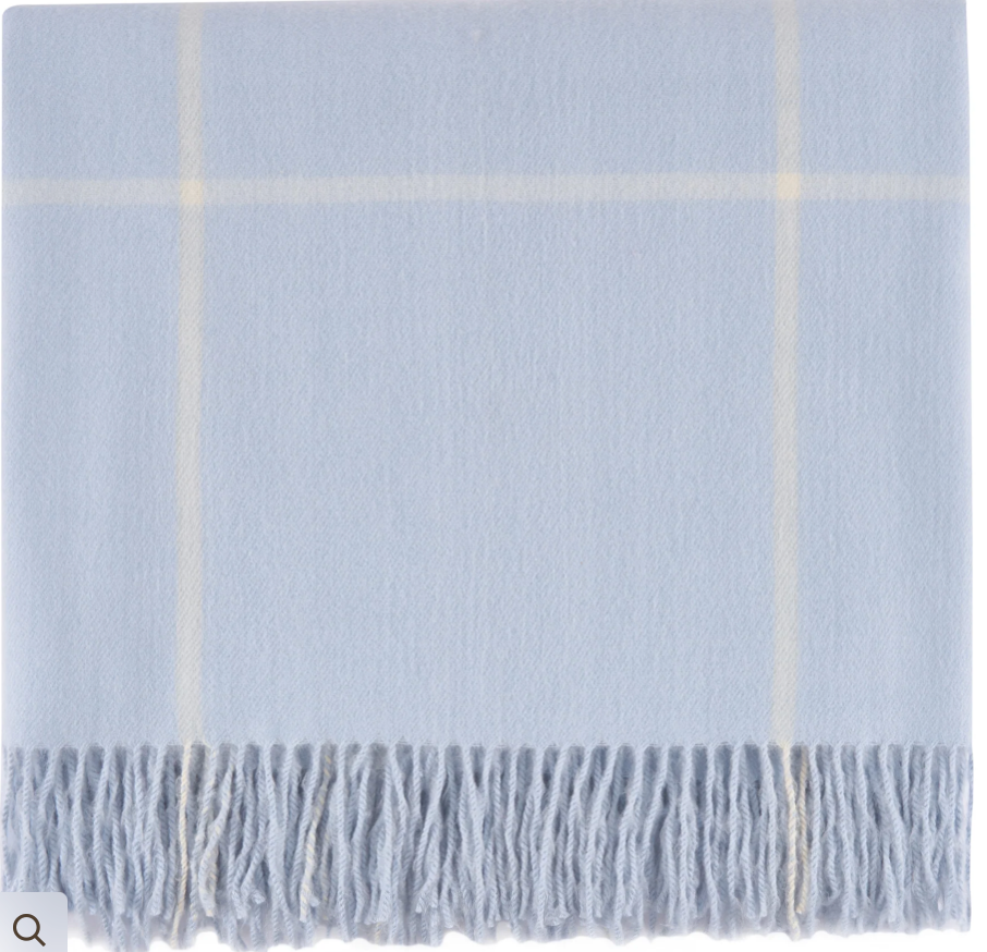 Throw Light blue plaid 50x68