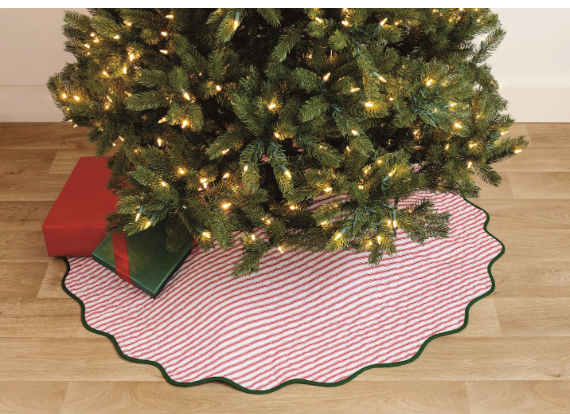 Tree Skirt Red/Green scalloped edge Reversible
