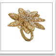 Napkin rings Set/4 Gold poinsettias