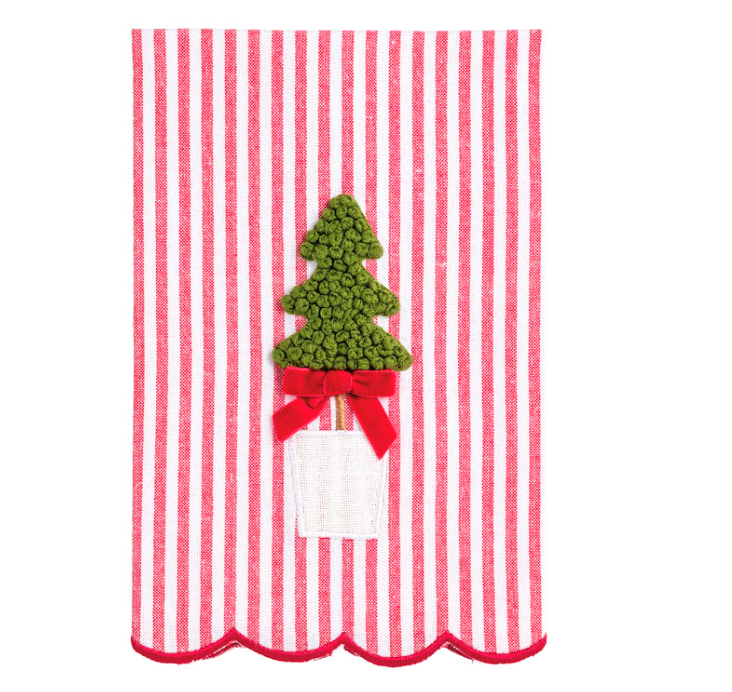 Guest towel Striped Xmas tree