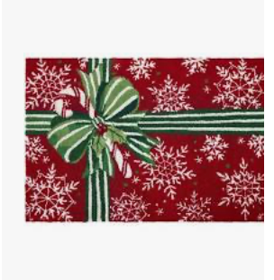Rug Holiday pretty present hooked rug