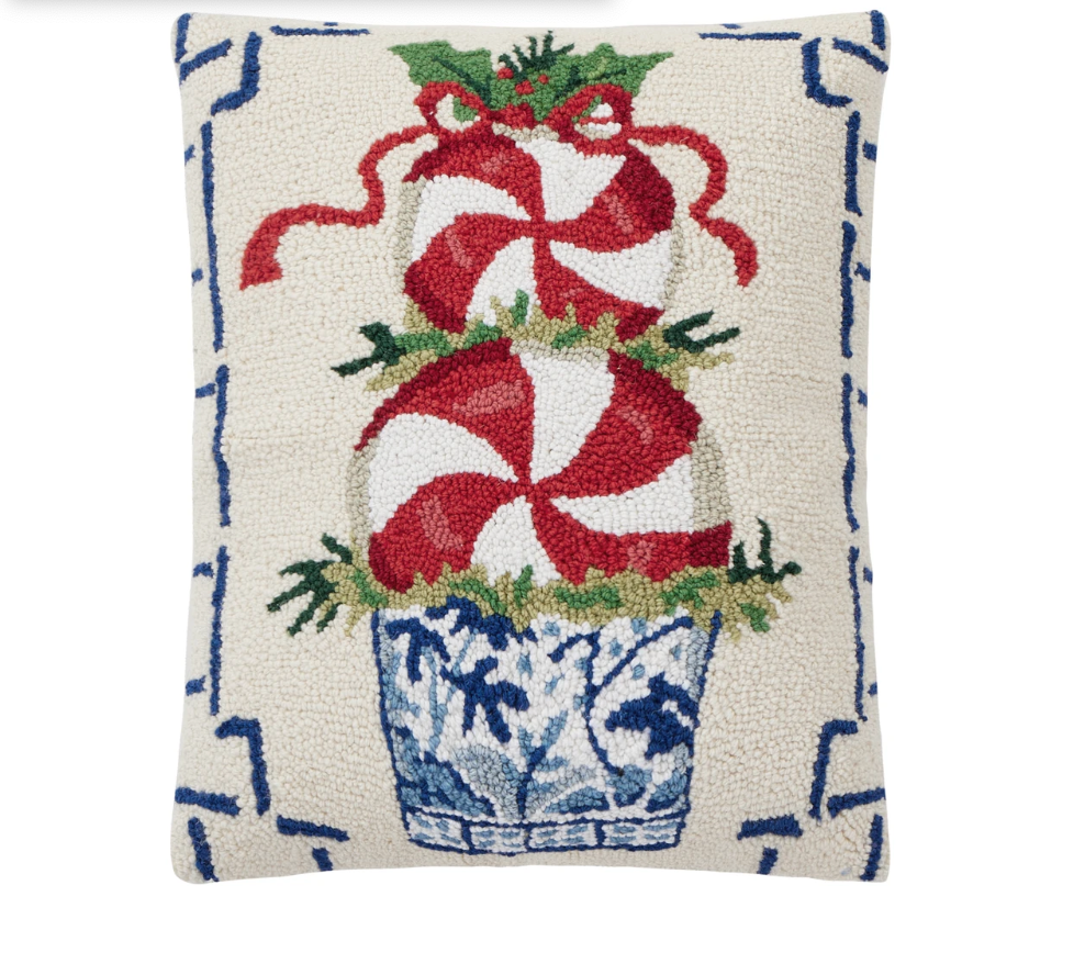 Pillow Holiday Chinoiserie Candy hooked