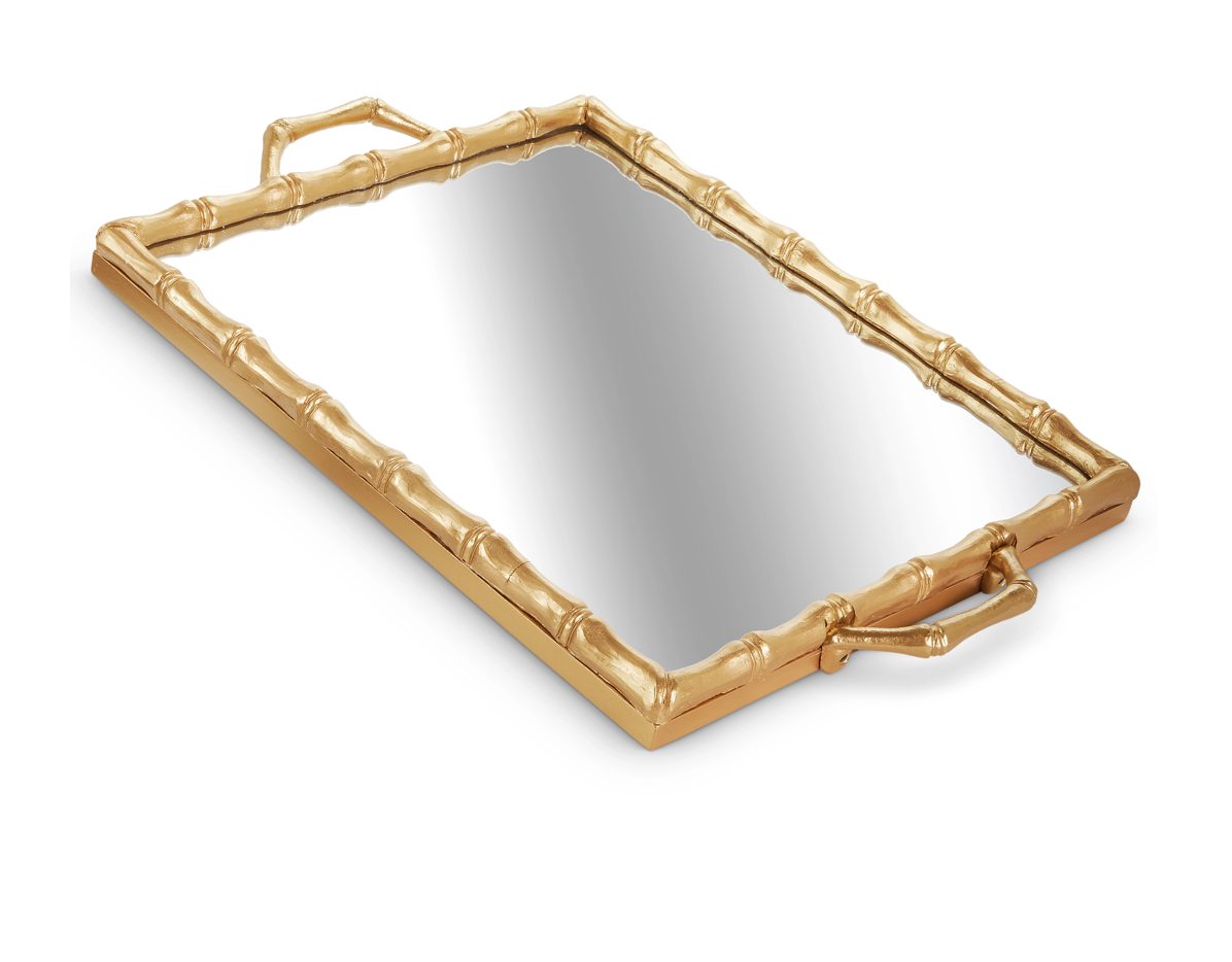 Gold Bamboo Mirror Tray