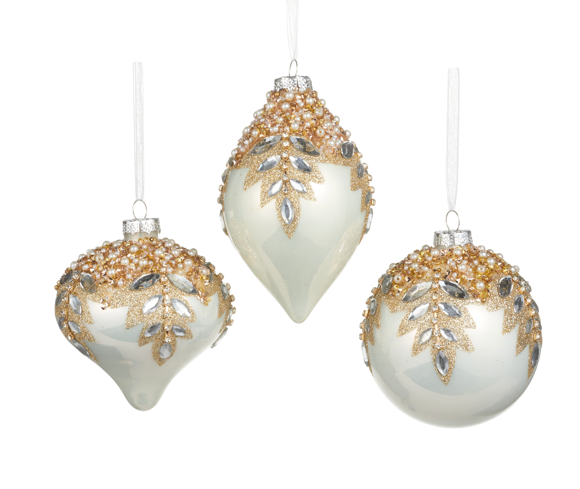 White Gem Encrusted Ornament