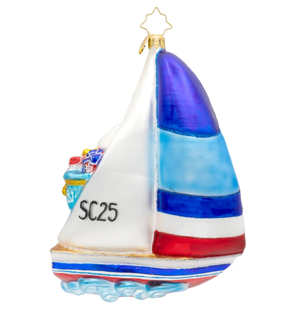 SMOOTH SAILIN SANTA ORNAMENT