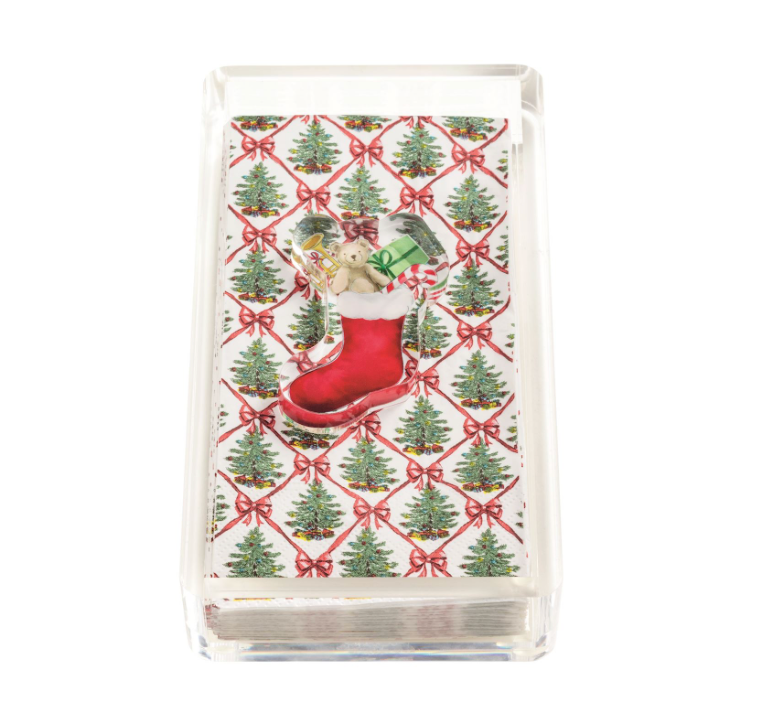 STOCKING TARTAN GUEST TOWEL & CADDY SET