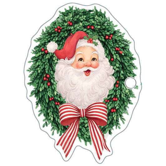 Santa Claus Wreath Die Cut Gift Tags