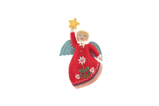 Mini Angel Tree Topper: Red