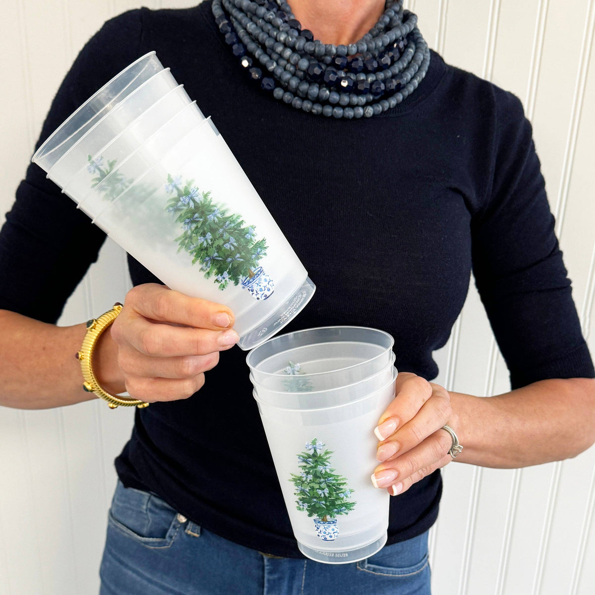 Christmas Tree Shatterproof Cups | Set of 8
