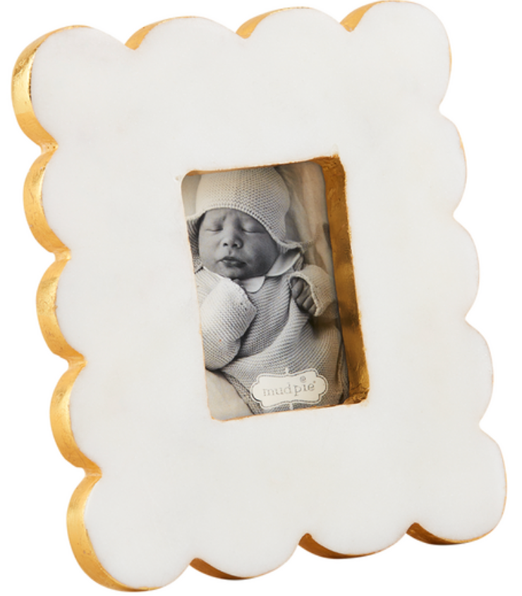 Scalloped marble picture frames