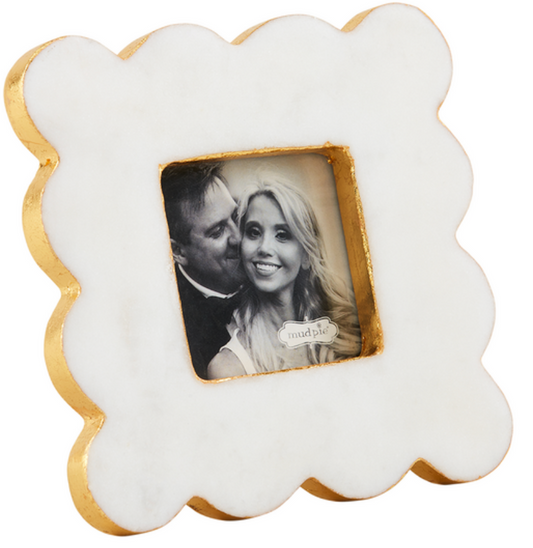 Scalloped marble picture frames