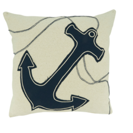PILLW Saro  Anchor Emb pillow 18X18