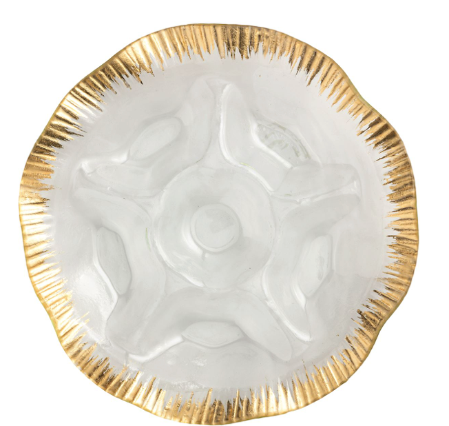 Gold glass dividedplatter