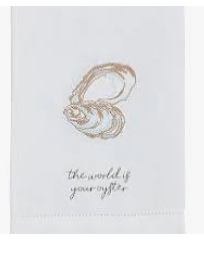 Towel embroidery oyster