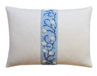 Pillow 14x20 Ivory w/ Blue