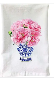 Gift guest towel Pink peonies