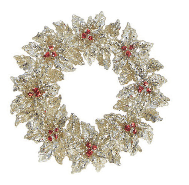 Ornament Gold glitter wreath