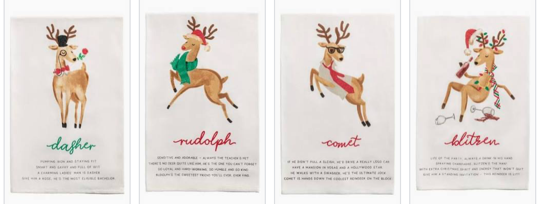 Holiday guest towels reindeers