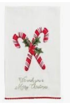 Christmas guest towels w/ pom poms