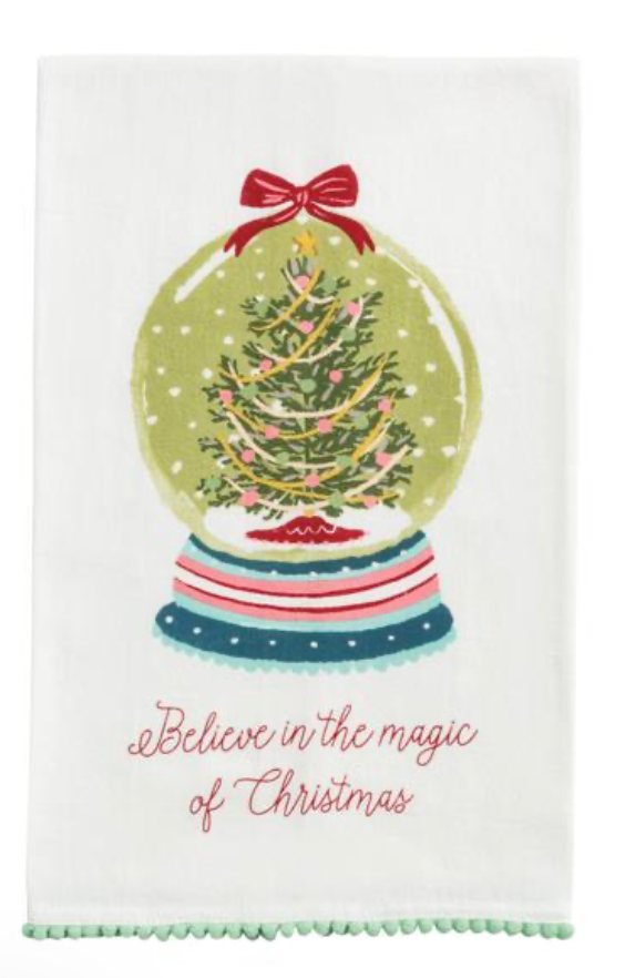 Christmas guest towels w/ pom poms