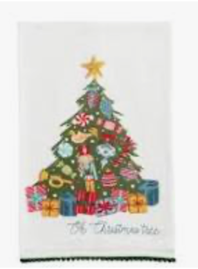 Christmas guest towels w/ pom poms