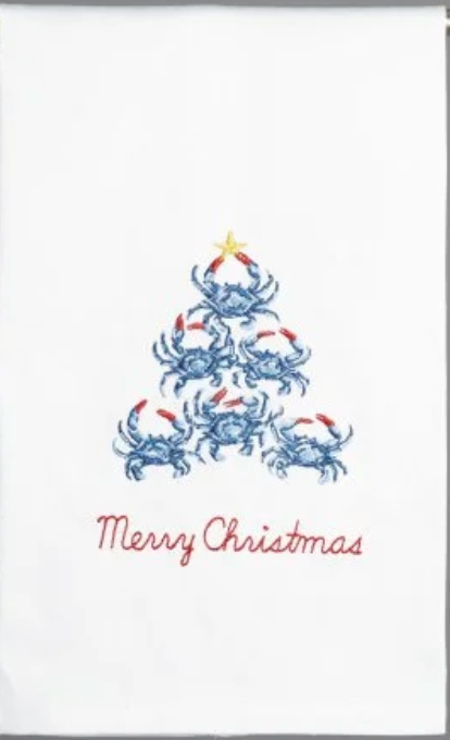Holiday guest towels embroidered