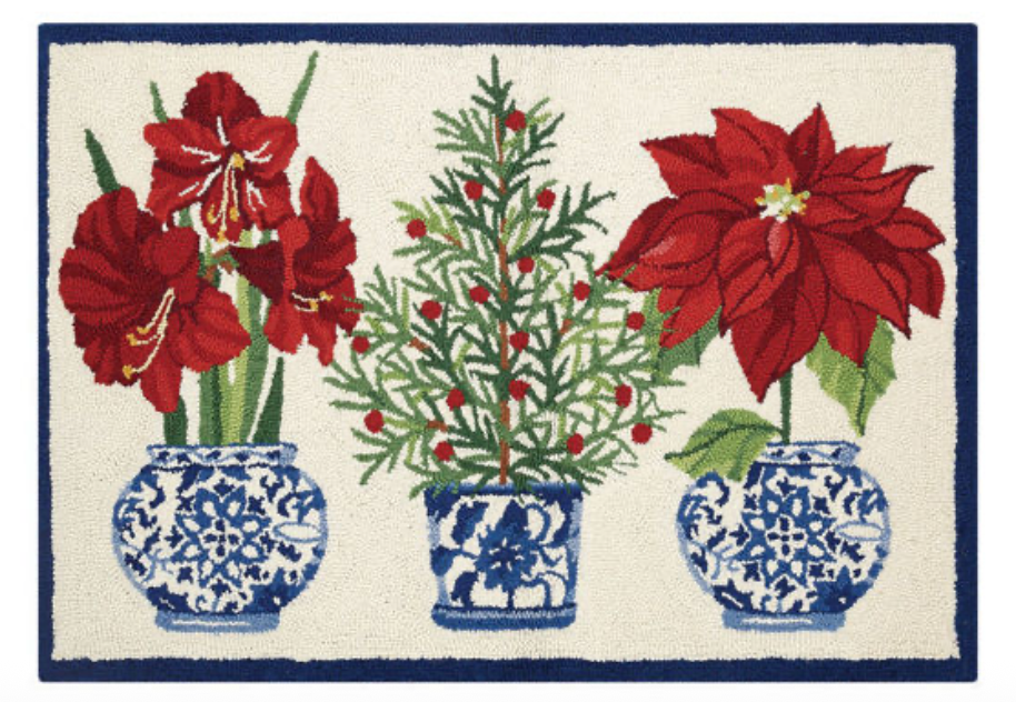 Rug Poinsettias 2x3