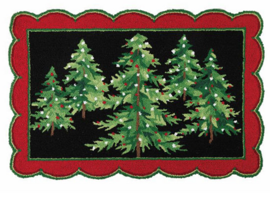 Rug Scalloped trees 2x3