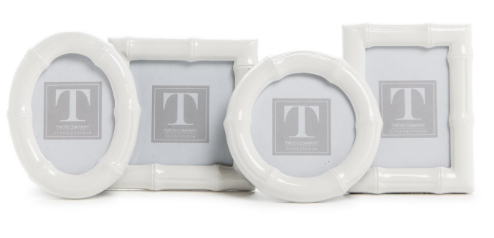 Picture frame white bamboo