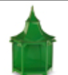 Green pagoda wall lantern