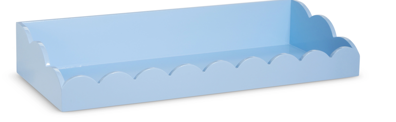 Blue scalloped shelf large