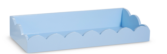Blue scalloped shelf small