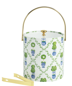 Ice bucket with Boxwood topiaries