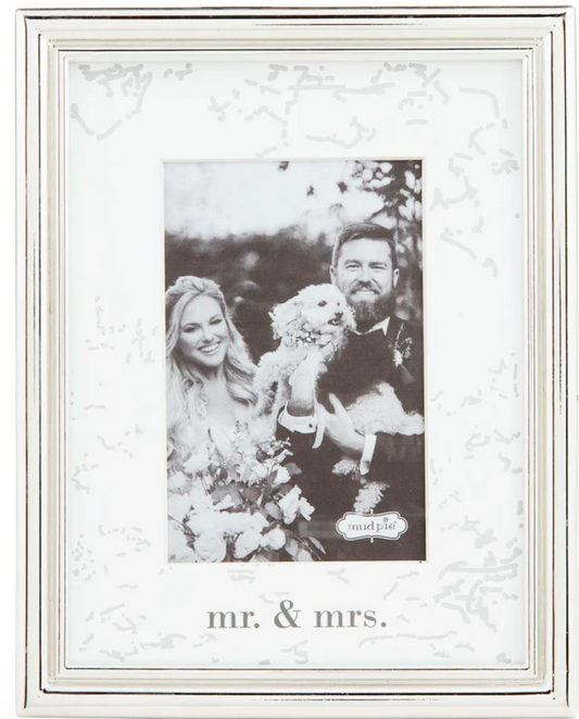 Mr & Mrs Metal picture frame 4x6