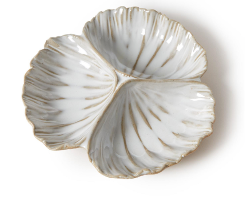 3 Section shell tidbit dish
