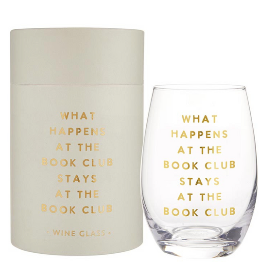 Wine glass in box Book club